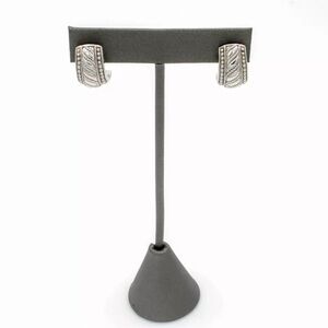 Judith Ripka sterling silver huggie earrings